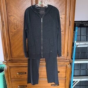 Victoria's Secret charcoal gray Hooded Zip-Up Lounge Set hoodie size Large & Sm